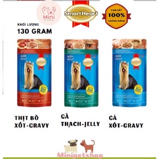 Pate gói Smartheart cho chó vị bò vs gà 130g