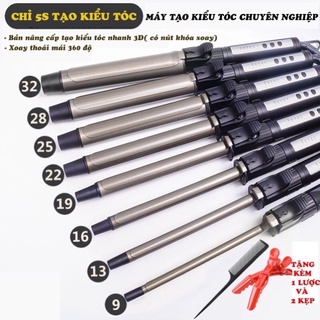 Máy uốn xoăn giả chuyên nghiệp Hàn quốc xoay trục 360 độ , uốn xoăn xù mì tôm 9mm