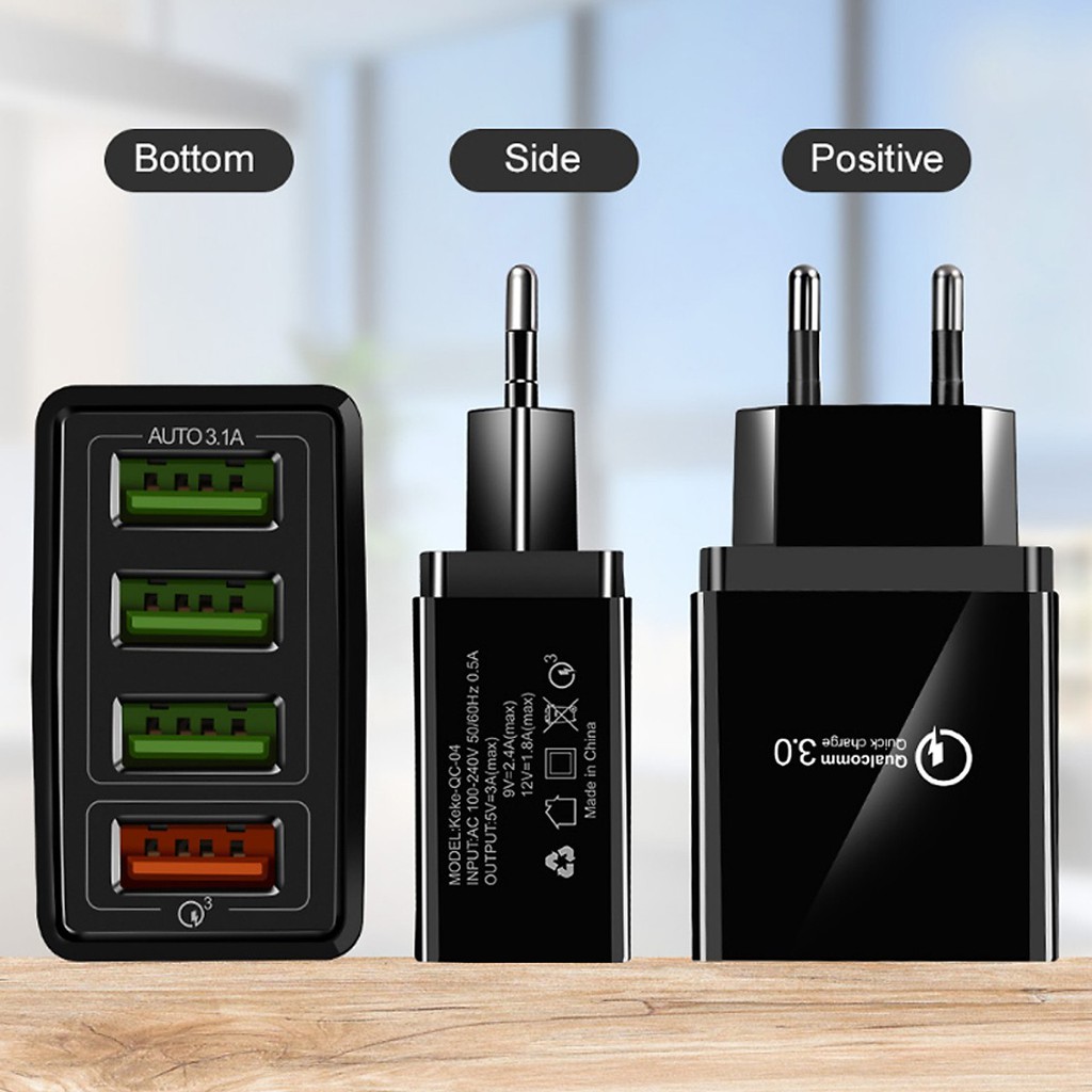 Củ sạc nhanh 4 chân USB