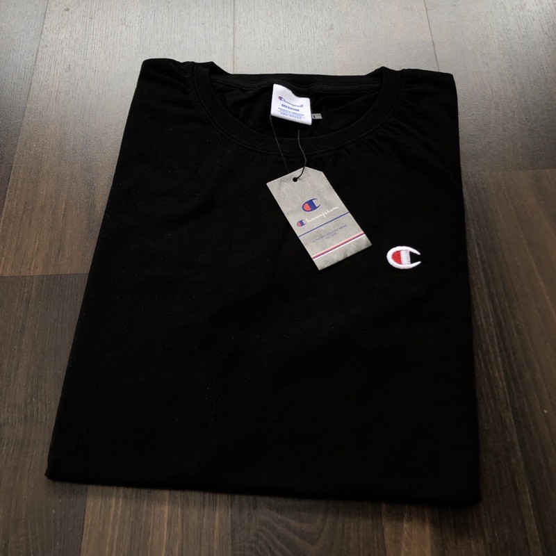 Áo thun đen thêu LOGO CHAMPION cỡ nhỏ 1:1 ORIGINAL / CHAMPION / OVERSIZE