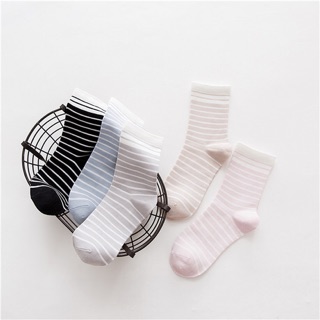 Tất Cổ Cao Sọc Màu Pastel Hàn Quốc