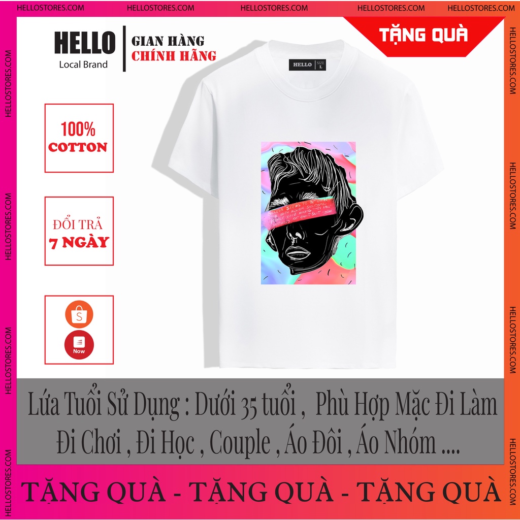 [Áo Thun Áo Phông nam nữ tay lỡ form rộng Unisex] Áo thun tay lỡ HELLO unisex BAUGASM Tóc Bạc_Ap56