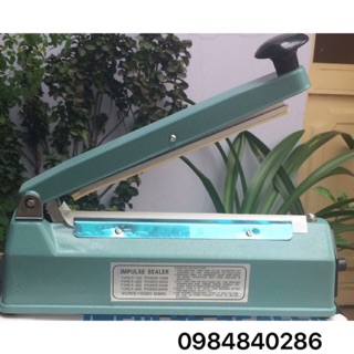 (SALE SHOCK) Máy hàn miệng túi 20cm ( xanh vỏ sắt)+ 1 thanh dây hàn