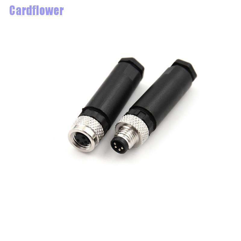 Cardflower  Sensor Connector M8 Male Female Screw Threaded Plug Coupling 3 4 Pin A type