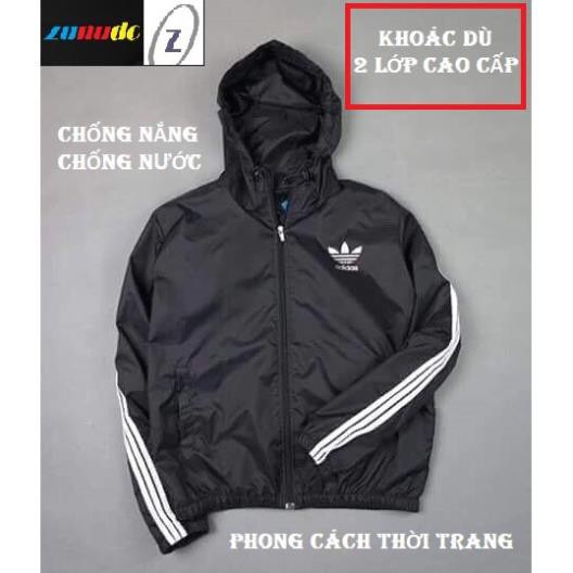 Áo khoác Adidas siêu thời trang, dù hai lớp mềm mịn, lót lưới, chống nắng, chống nước, đa dạng màu sắc [ nữ mặc được ]