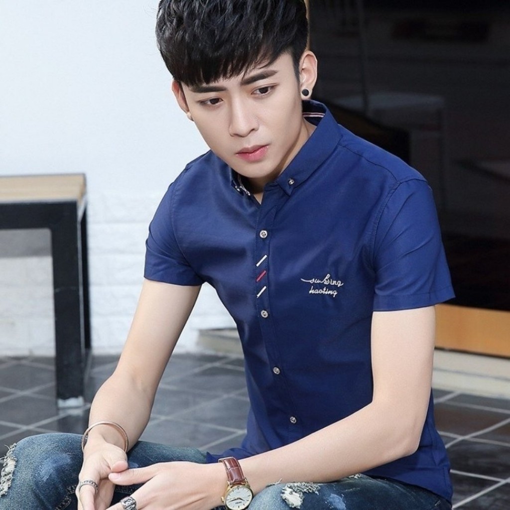 Áo Sơ Mi Nam Ngắn Tay Ba Viền Nẹp YT8113 Thời trang TOP FASHION SHOP Thiết kế nam tính, lịch lãm Phong cách Hàn Quốc