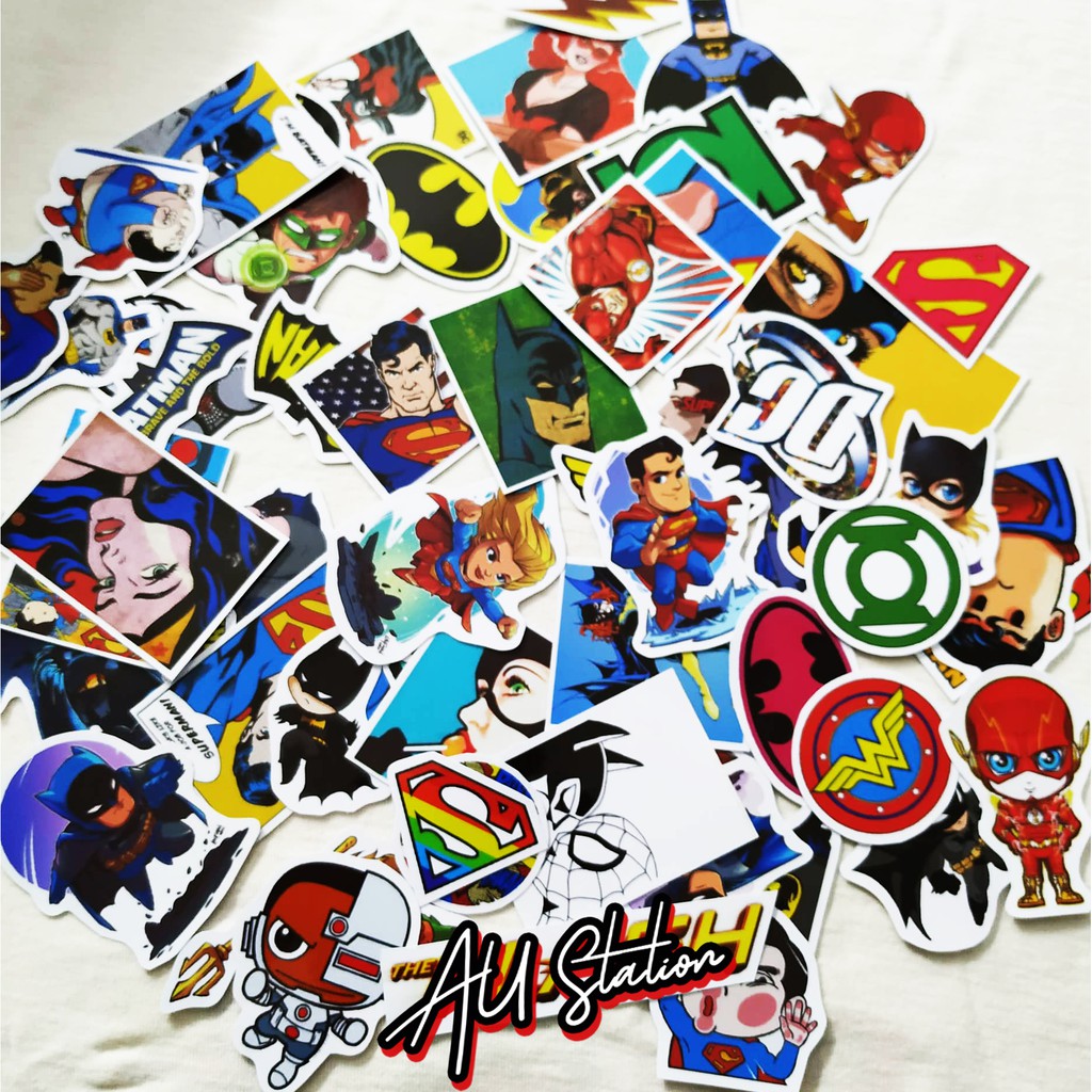 Sticker DC COMIC - nhựa PVC, không thấm nước, dán xe, nón bảo hiểm, laptop, điện thoại, Vali, .. Siêu Hot, Cực Cool