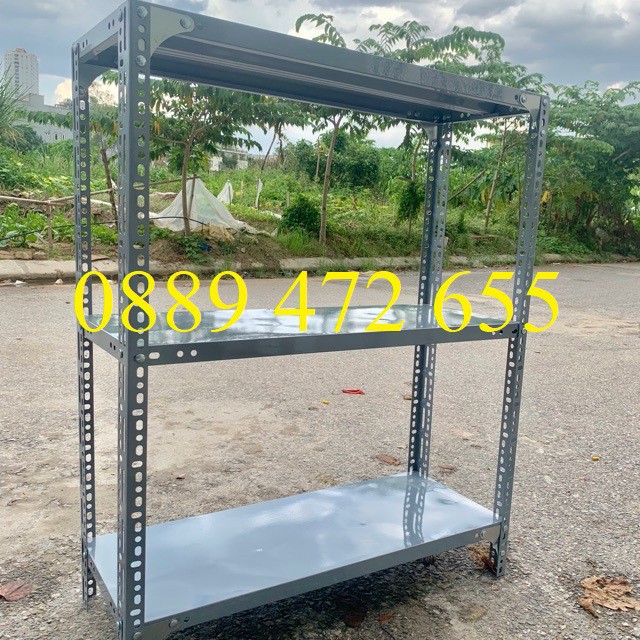kệ sắt v lỗ 3 tầng cao 1m2