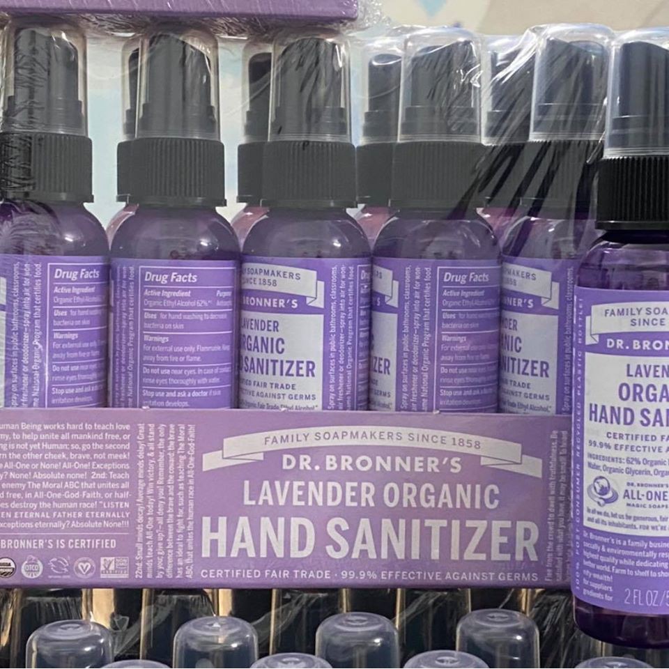 <<Có Sẵn>> xịt rửa tay Dr.Bronner hữu cơ