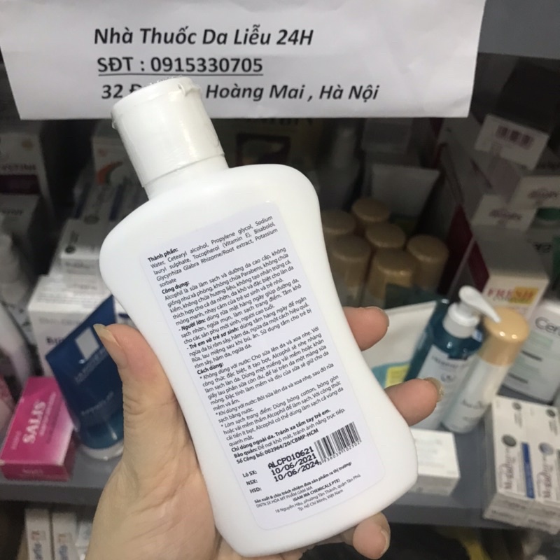 Alcophil 150ml sữa rửa mặt sữa tắm dành cho da khô nhạy cảm