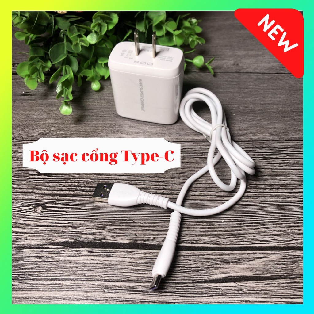 Bộ Sạc nhanh 65W H08/OS09 Chính Hãng dùng cho IP và dòng điện thoại đời cao chui sạc đầu to Chân Sạc Type C