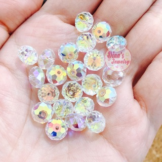 Hạt pha lê swarovski 5040 - bánh cam - size 6mm và 8mm - màu 001ab