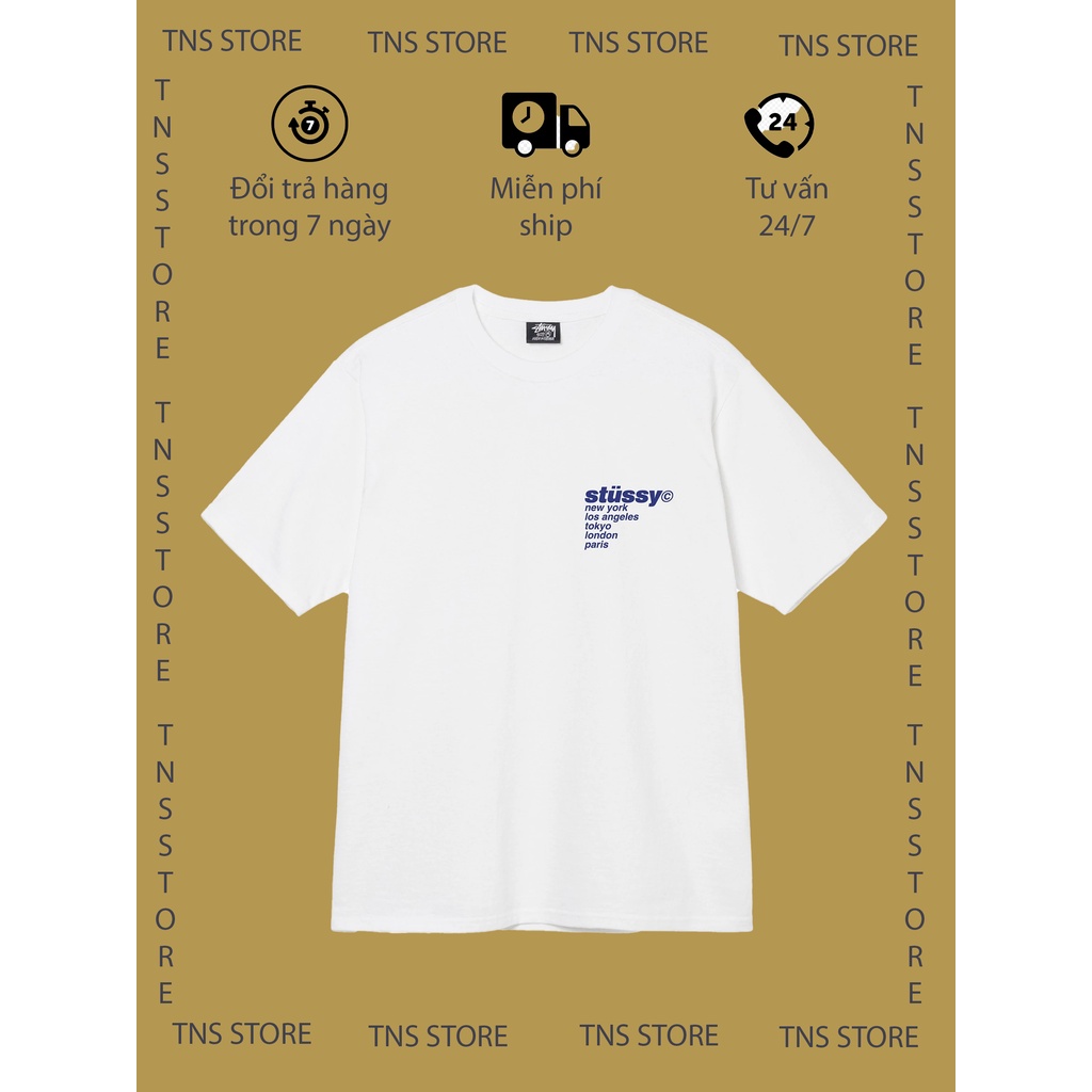Áo thun tay lỡ Stussy quả dâu basic TNS STORE , Áo thun unisex nam nữ form rộng oversize chất liệu Cotton