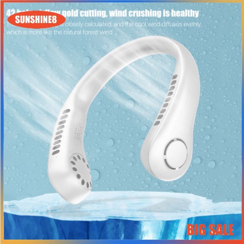 FREE GIFT Quạt Đeo Cổ Mini Không Cánh Sạc USB Tiện Lợi quạt di động với ba tốc độ gió có thể điều chỉnh