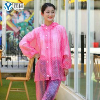 Áo mưa bộ chấm bi ( chất dẻo- siêu bền- hàng tốt)