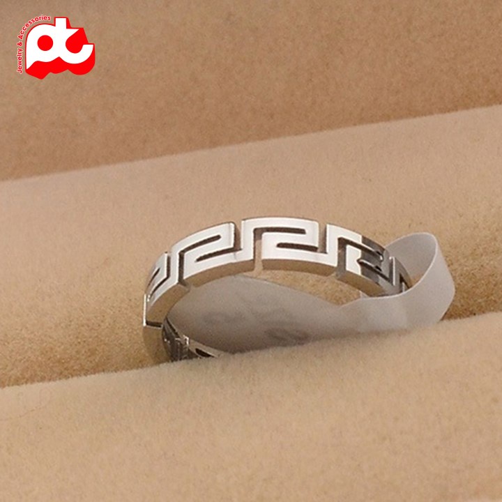 Nhẫn titan nữ vạn lý trường thành cách điệu cao cấp thép không gỉ titanium