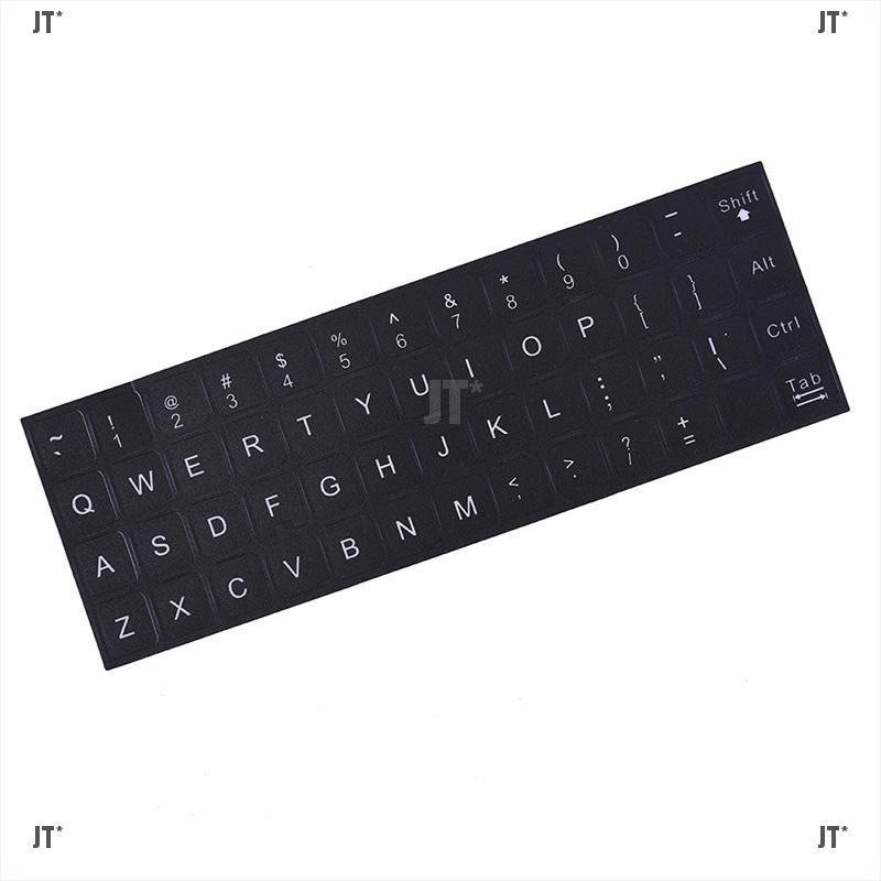 JT"English Keyboard Replacement Stickers White on Black Any  Computer Laptop