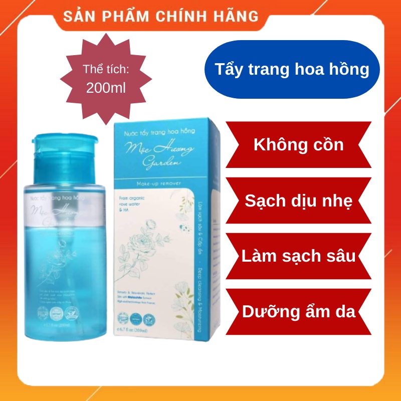 Nước Tẩy Trang Hoa Hồng Thanh Mộc Hương Garden, Chiết Xuất Thiên Nhiên, Tẩy Trang 2 Lớp Sạch Sâu, Dưỡng Da Mềm Mại
