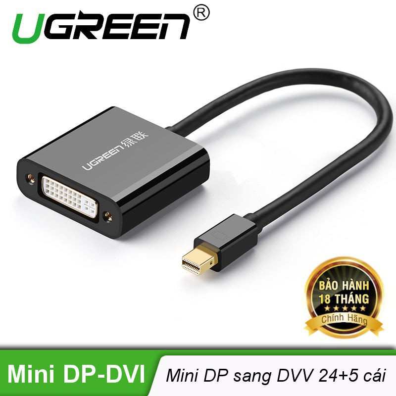 Cáp Mini Displayport To DVI 24+5 Ugreen 10448 Màu Đen (Activer Eyefinity Technology  Multi DVI)
