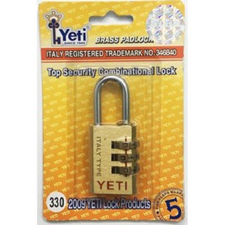 KHÓA SỐ YETI 330 ĐỒNG THAU