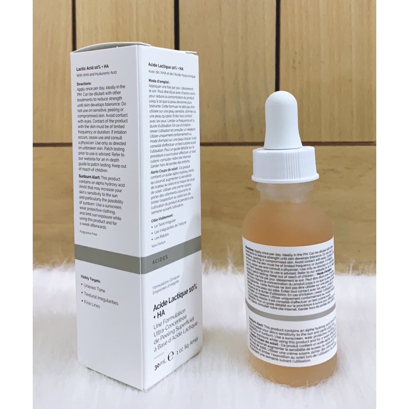 Serum Sáng Da Mờ Thâm Lactic Acid 10%+ HA - The Ordinary