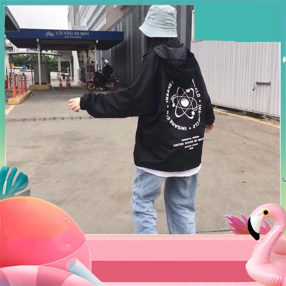 Áo Khoác Dù In Biểu Tượng Insane-Clo Phong Cách