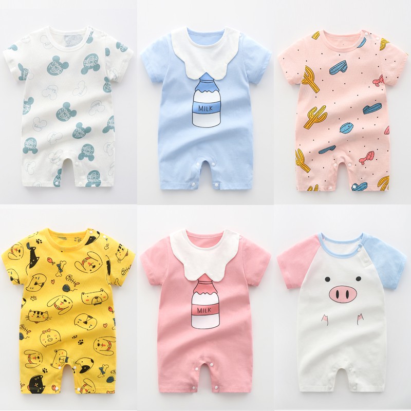 Áo Liền Quần Bodysuit 100% Cotton Dễ Thương Cho Bé Trai/Bé Gái