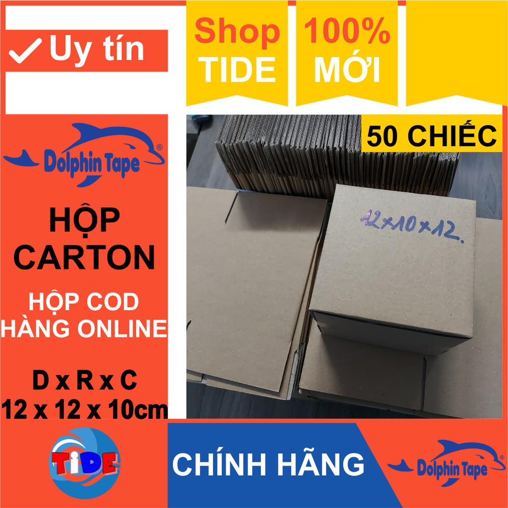 Hộp carton (50 chiếc 12cm x 12cm x 10cm) – Dùng trong công tác đóng hàng hỗ trợ vận chuyển - Hộp COD