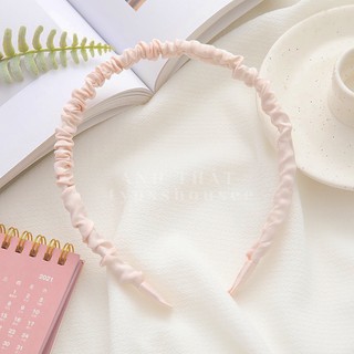Băng đô cài tóc lụa xếp ly xinh xắn