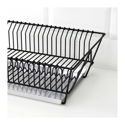 GIÁ ÚP BÁT ĐĨA IKEA FINTORP 37.5x29x13.5 cm ( ĐEN & INOX )