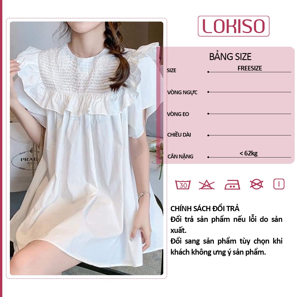 Áo babydoll kiểu áo váy ngực bèo xếp nếp ulzzang LOKISO AK13