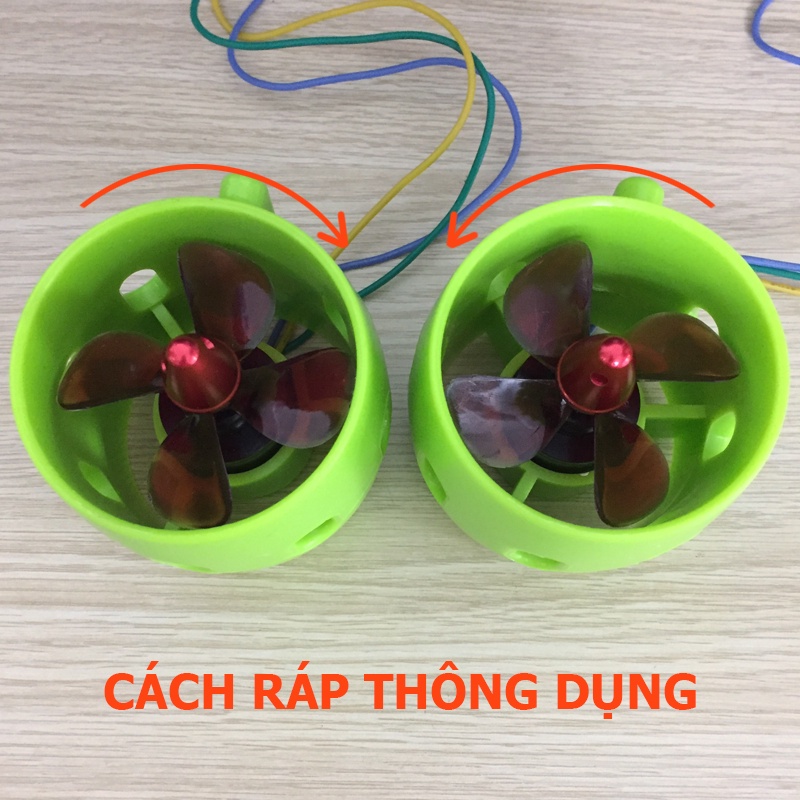 Bộ fan nước thuận nghịch  có vòng bảo vệ ráp tàu, cano điều khiển từ xa