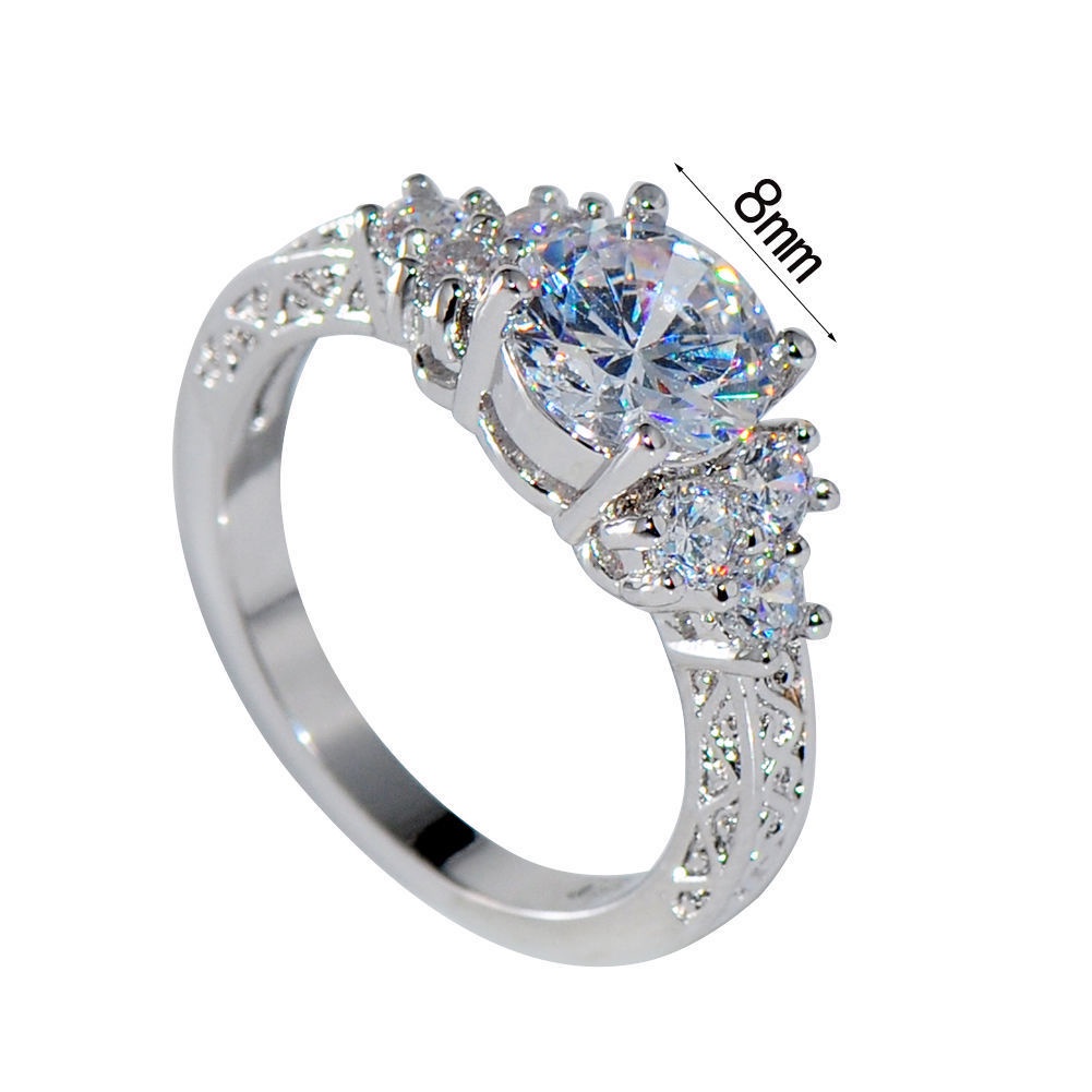 Nhẫn bạc 925 đính đá zircon sang trọng cho nữ