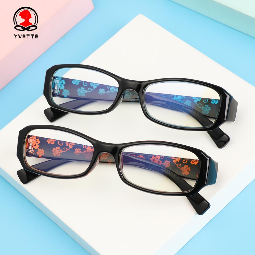 YVETTE Fashion Reading Glasses Comfortable Eye Protection Anti-Blue Light Eyeglasses Portable Women Men Antifatigue Flowers Vintage Ultra Light Frame/Multicolor