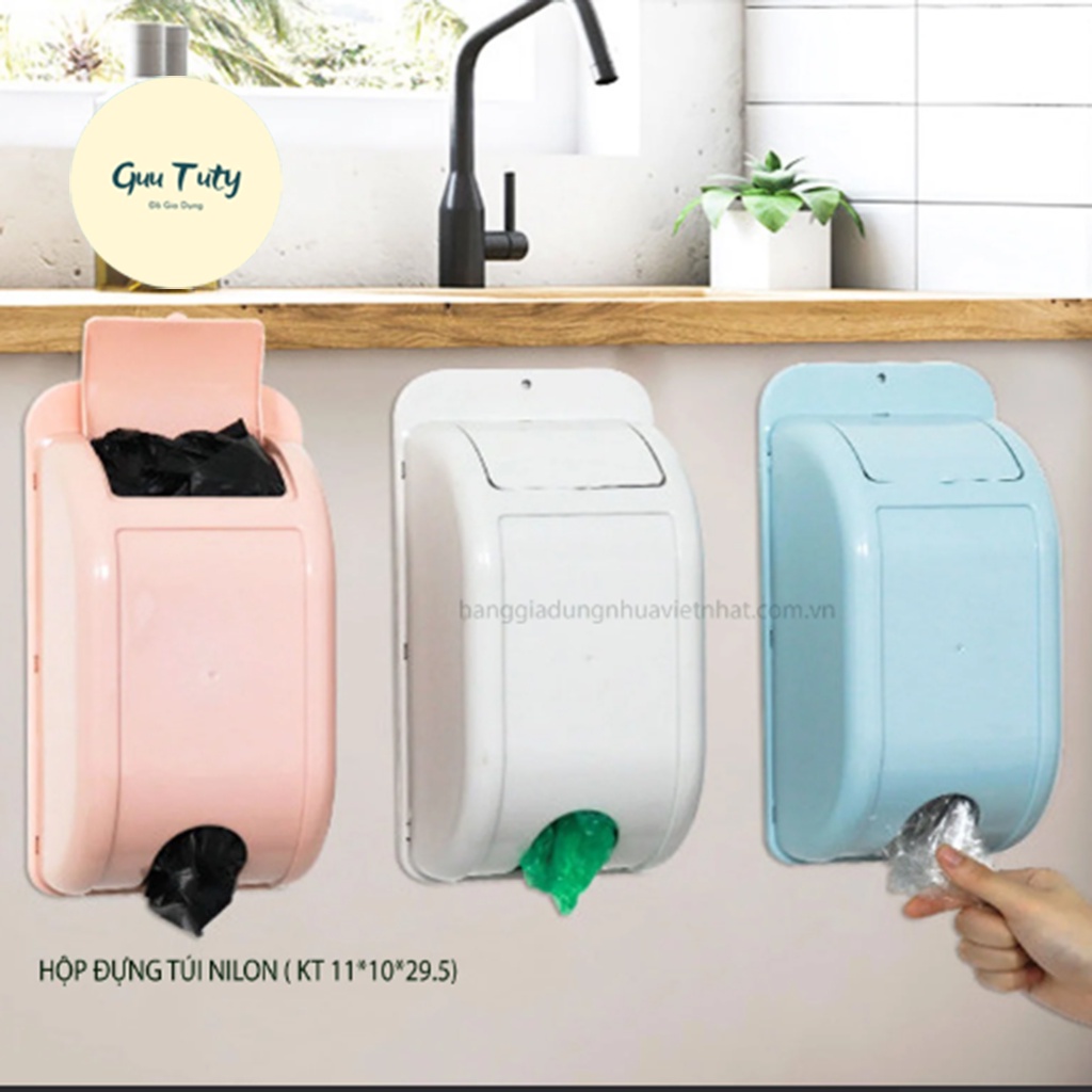 Hộp đựng túi nilong hộp đựng túi rác dán tường cao cấp Nhựa Việt Nhật