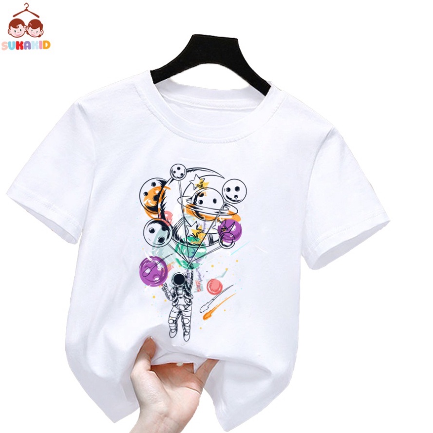 Áo thun trẻ em phi hành gia bóng cười Bé trai và gái.áo cho bé từ 6kg-30kg.AL60.