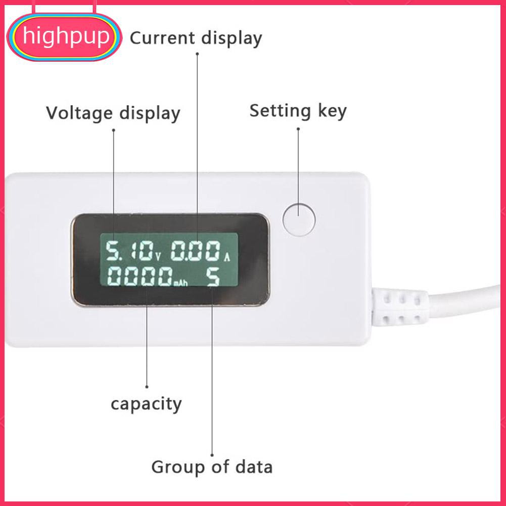 Đồng hồ đo điện USB màn hình LCD đo dòng điện và điện áp xả dành cho pin sạc dự phòng