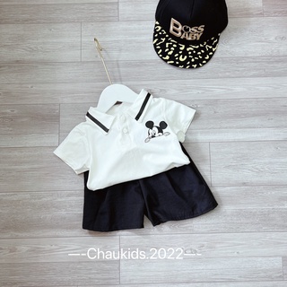 Bộ mickey viền đen bé trai