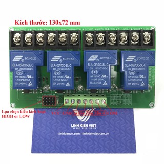 Module relay 4 kênh 5V 30A chọn kiểu kích hoạt - X5H18