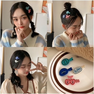 Kẹp tóc BB hình gấu/hoa/quả cherry dễ thương phong cách Nhật Bản cho nữ
