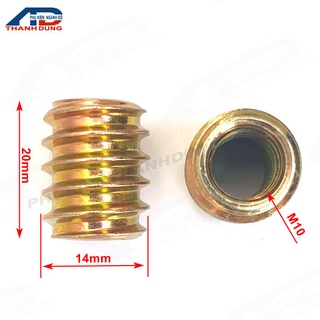 Sò cấy gỗ m10x20mm không vành, sò sắt cấy gỗ m10x20