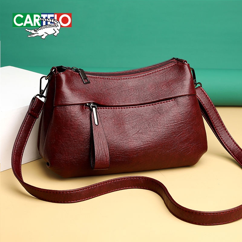 Hàng Mới Về Mới Túi Đeo Chéo Vai Da Mềm Mini Đơn Giản Hợp Thời Trang Dễ Phối Đồ Cho Phụ Nữ Trung Niên