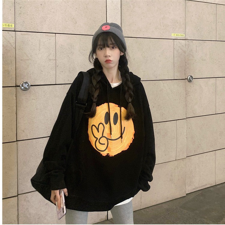 Áo Nỉ HOODIE In Hình Mặt Cười 284 Dễ Thương