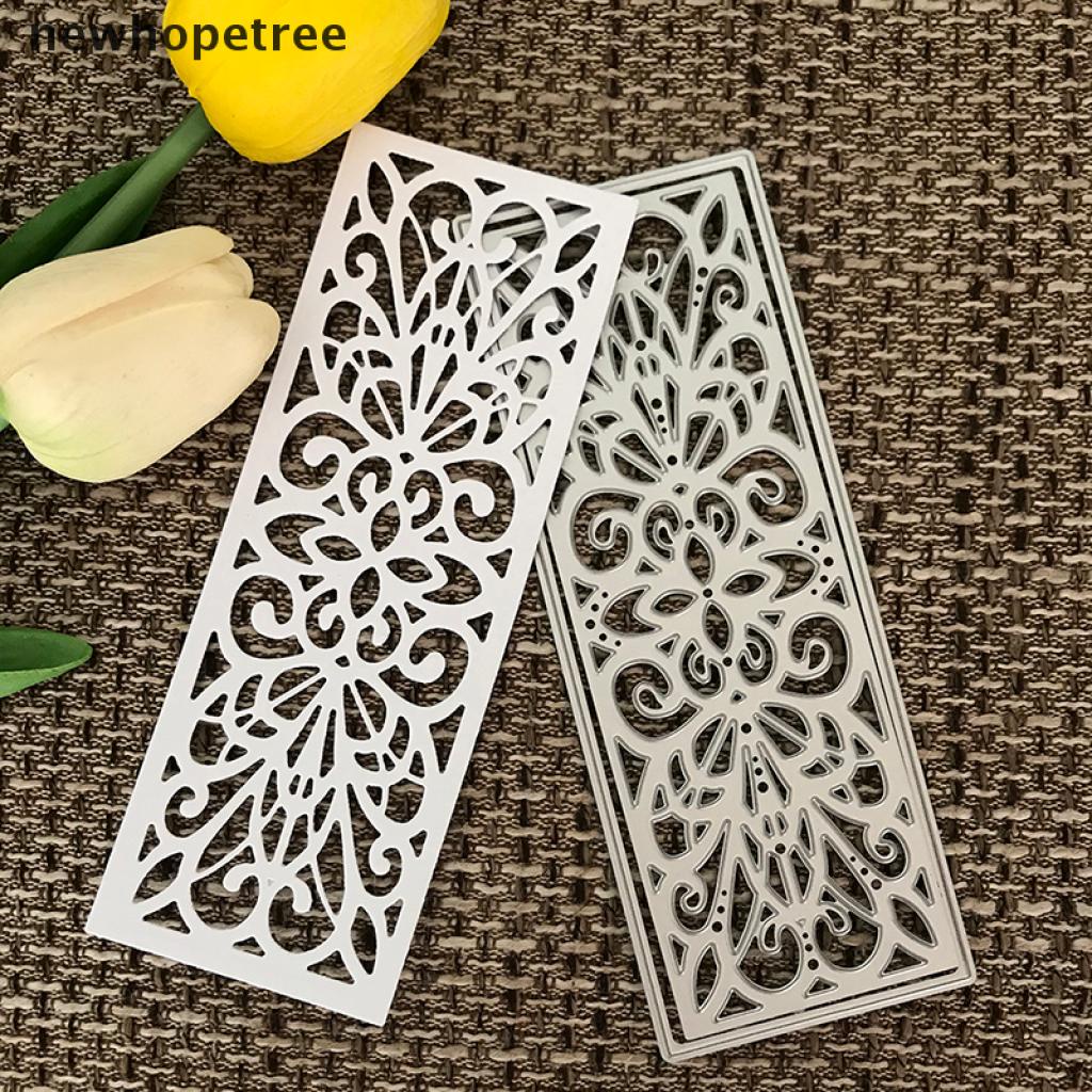 Khuôn Cắt Giấy Kim Loại Hình Chữ Nhật Họa Tiết Ren Xinh Xắn