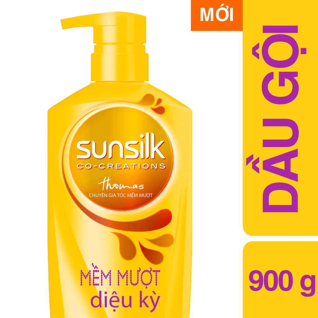 Dầu Gội Sunsilk Mềm Mượt Diệu Kỳ 900g màu vàng