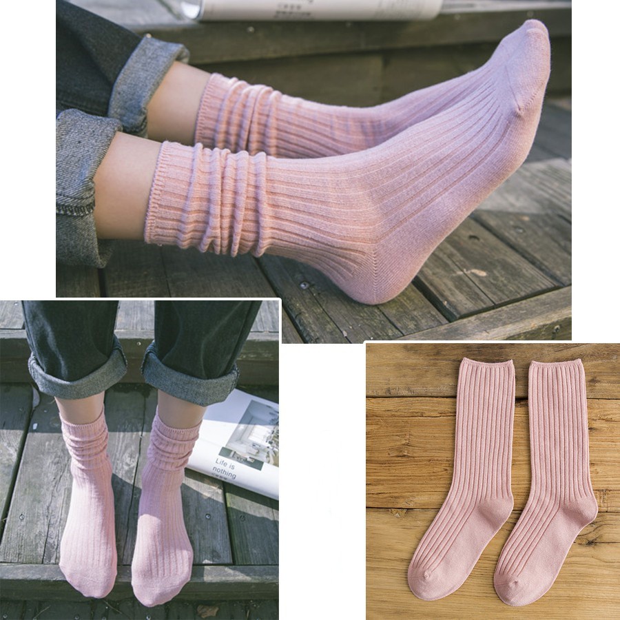 Vớ cotton cổ cao vừa thời trang cổ điển 21081