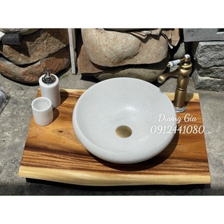 Lavabo đá tự nhiên trắng muối ( chỉ lavabo)