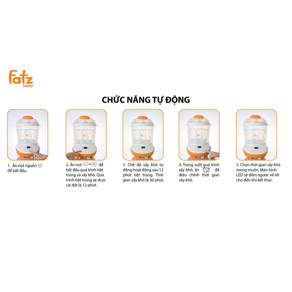 [Hot] MÁY TIỆT TRÙNG HƠI NƯỚC SẤY KHÔ FATZ BABY FB4906SL/FB4908SL