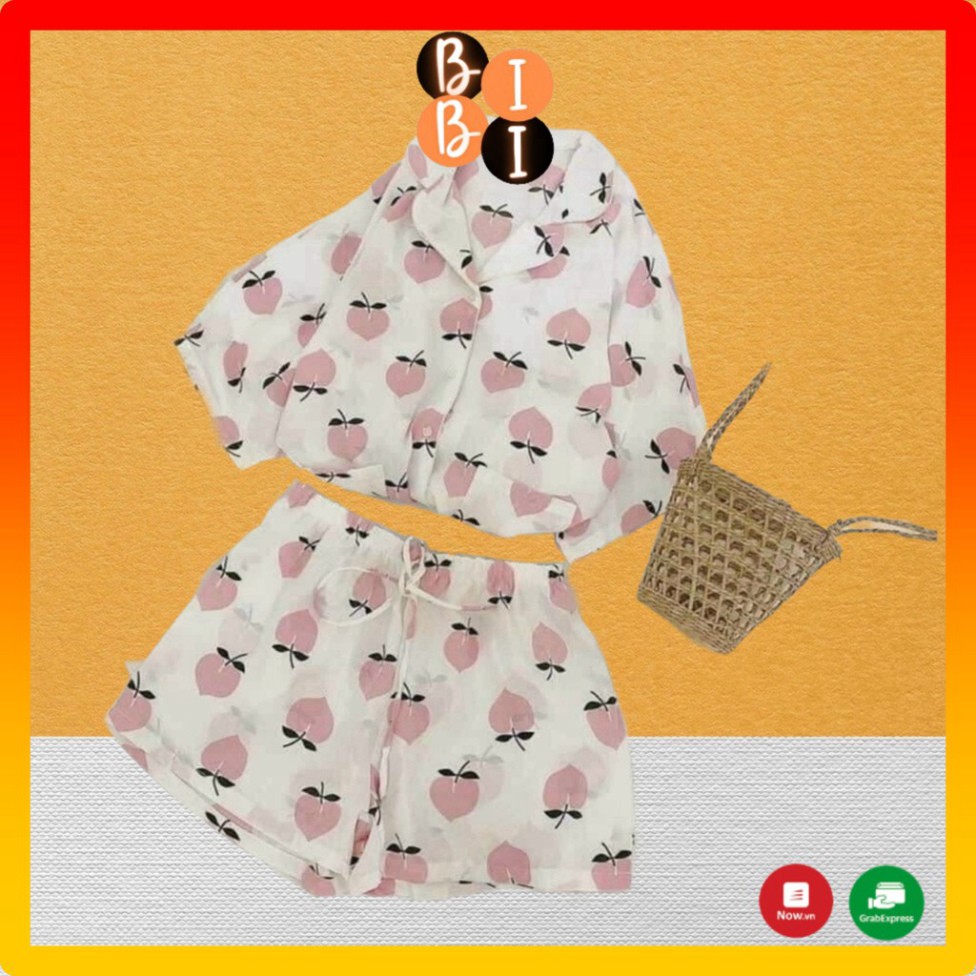 [KĐ7 Giá Sập Sàn] Bộ Pijama Kate Nữ QUẢ ĐÀO #Đồ Ngủ | Đồ Bộ Nữ | Váy Ngủ | Pijama | Pyjama | Pizama - .