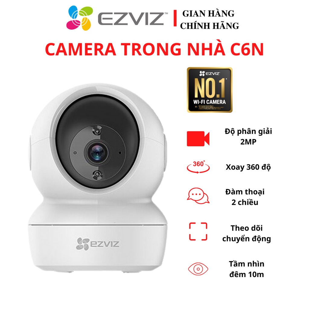 Camera WIFI trong nhà xoay 360 Ezviz C6N 2MP/4MP hàng chính hãng.